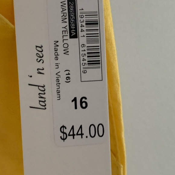 Land n’ Sea warm yellow capris size 16 NWT - Picture 3 of 8